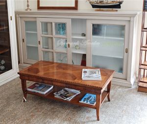 Credenza in legno finitura colore tortora parti interne bianco con 3 ante scorrevoli